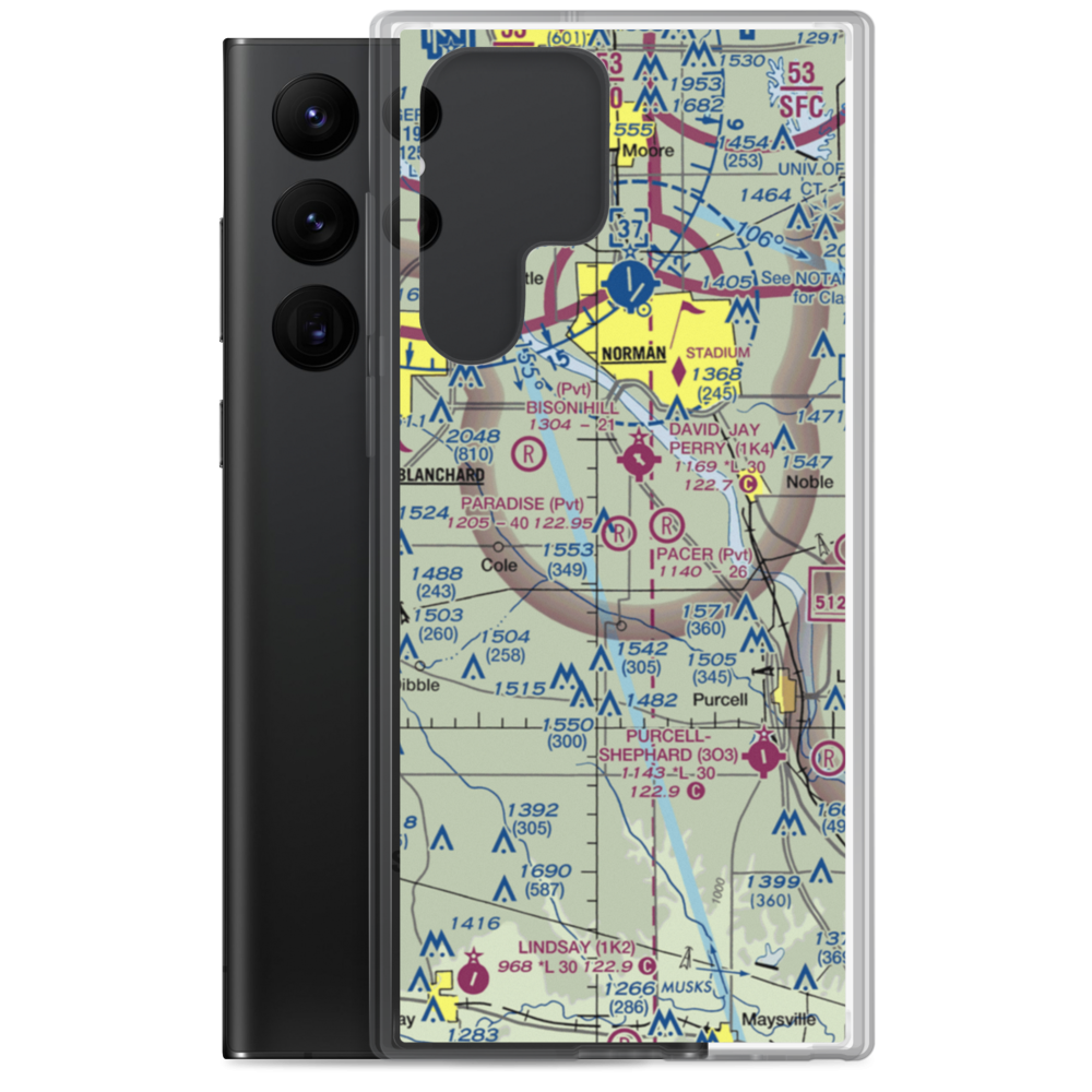 Dick's Airport (OK02) VFR Sectional Samsung Case Samsung Galaxy S22 Ultra model shown