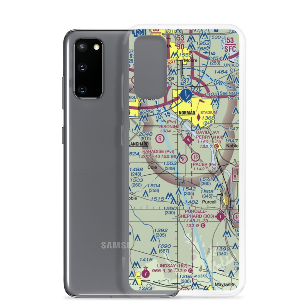 Dick's Airport (OK02) VFR Sectional Samsung Case Samsung Galaxy S20 model shown