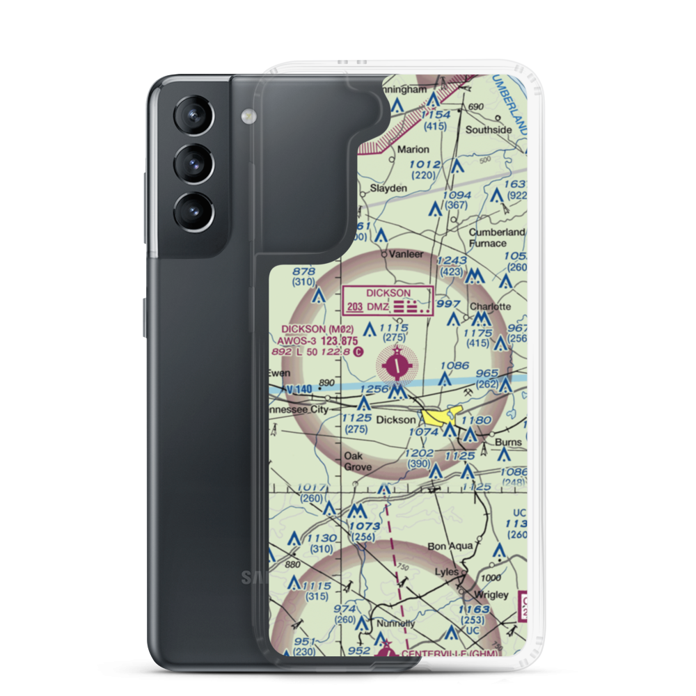 Dickson Municipal Airport (M02) VFR Sectional Samsung Case Samsung Galaxy S21 model shown