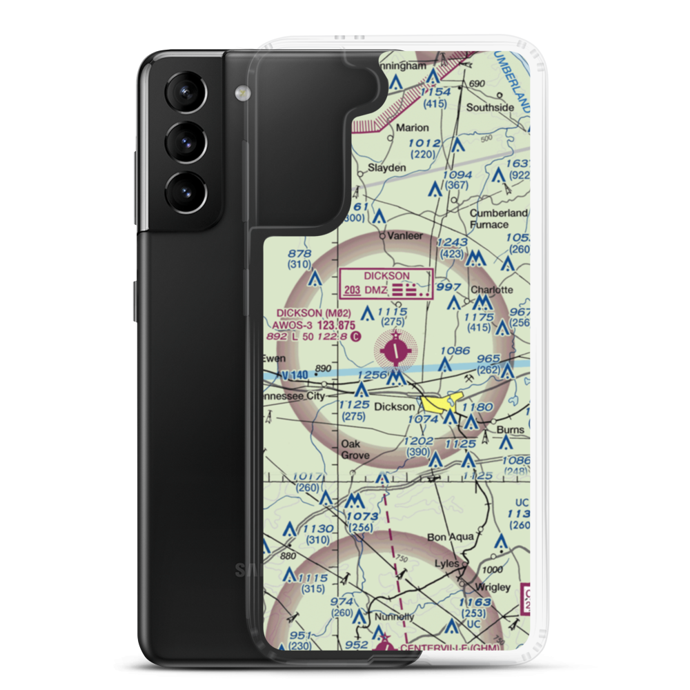 Dickson Municipal Airport (M02) VFR Sectional Samsung Case Samsung Galaxy S21 Plus model shown