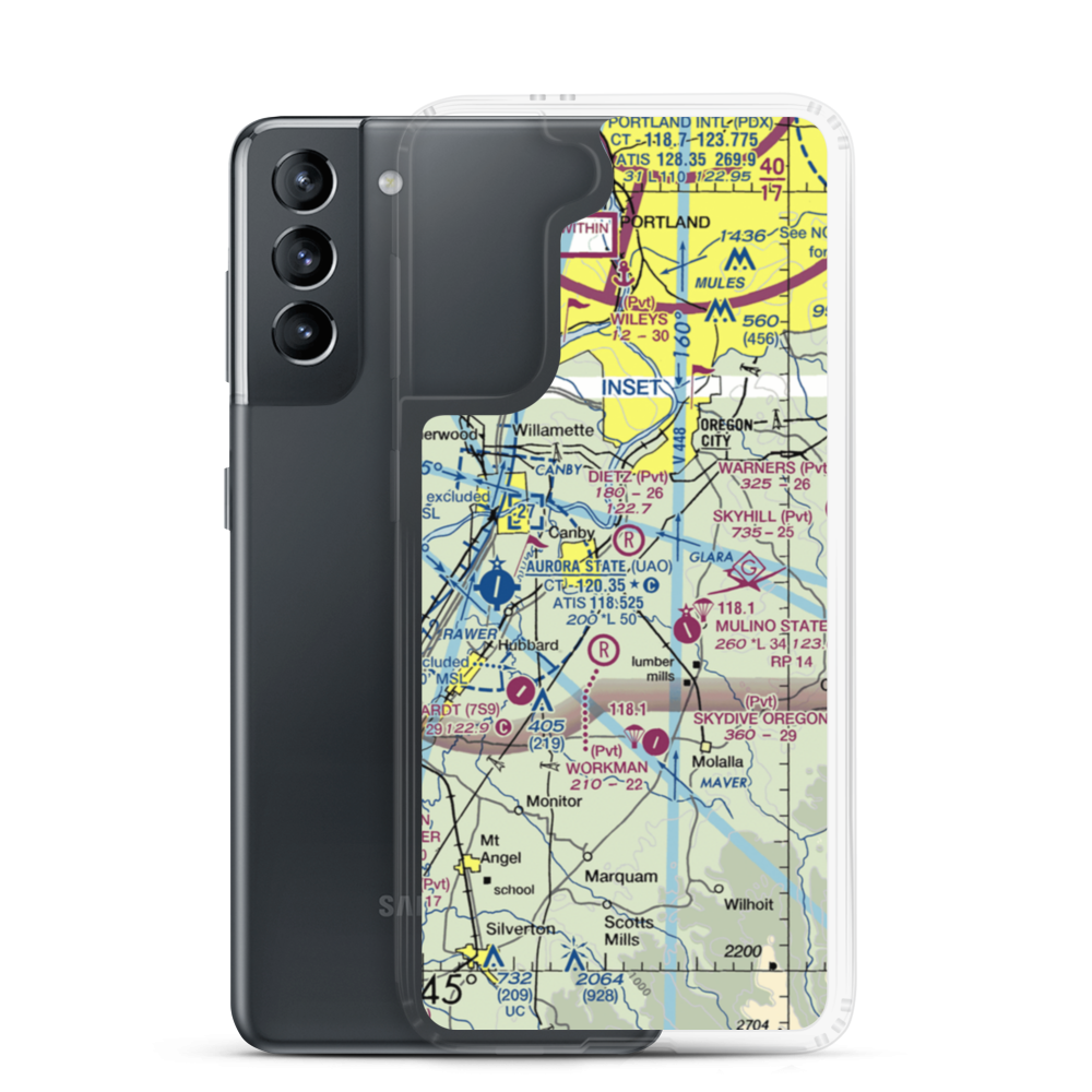 Dietz Airpark (OR40) VFR Sectional Samsung Case Samsung Galaxy S21 model shown