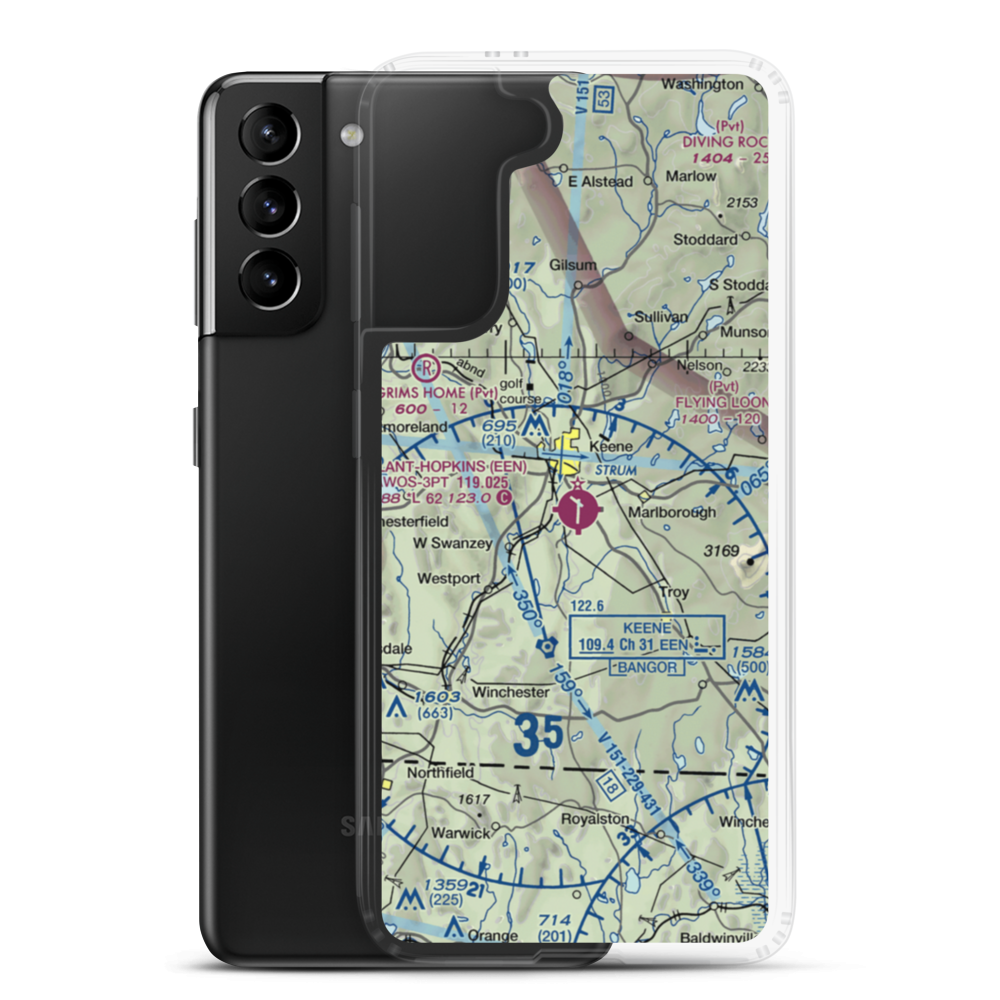 Dillant Hopkins Airport (EEN) VFR Sectional Samsung Case Samsung Galaxy S21 Plus model shown