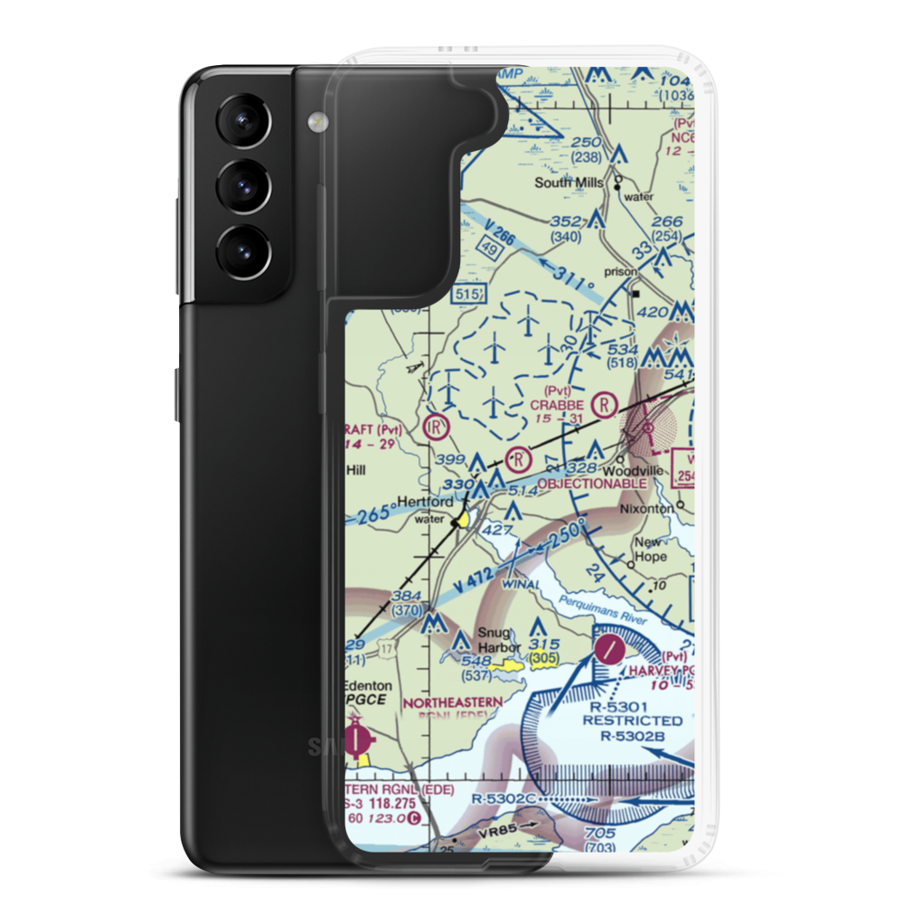 Dillard Airport (54NC) VFR Sectional Samsung Case Samsung Galaxy S21 Plus model shown