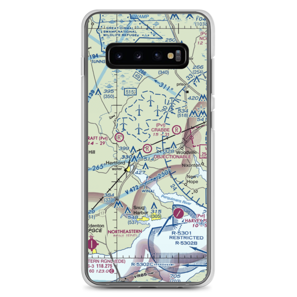 Dillard Airport (54NC) VFR Sectional Samsung Case Samsung Galaxy S10+ model shown