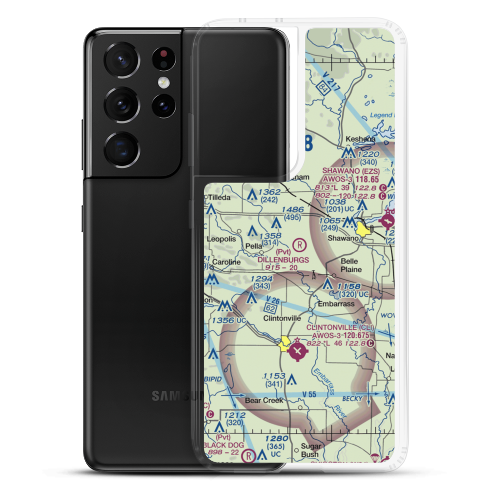 Dillenburg's Airport (8WI1) VFR Sectional Samsung Case Samsung Galaxy S21 Ultra model shown