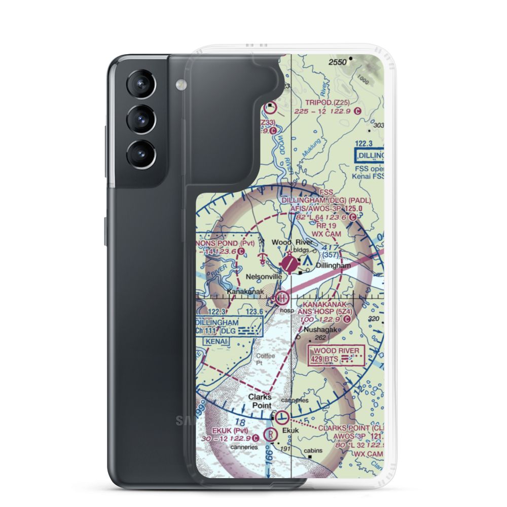 Dillingham Airport (DLG) VFR Sectional Samsung Case Samsung Galaxy S21 model shown