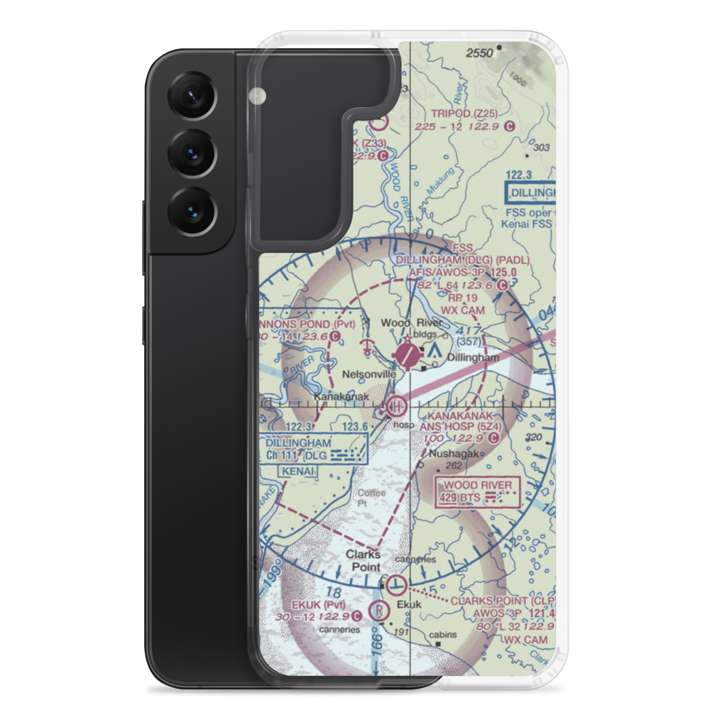 Dillingham Airport (DLG) VFR Sectional Samsung Case Samsung Galaxy S22 Plus model shown