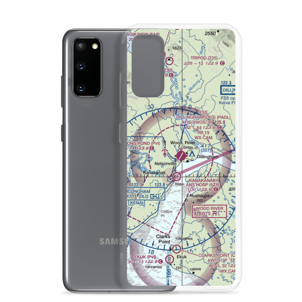 Dillingham Airport (DLG) VFR Sectional Samsung Case Samsung Galaxy S20 model shown