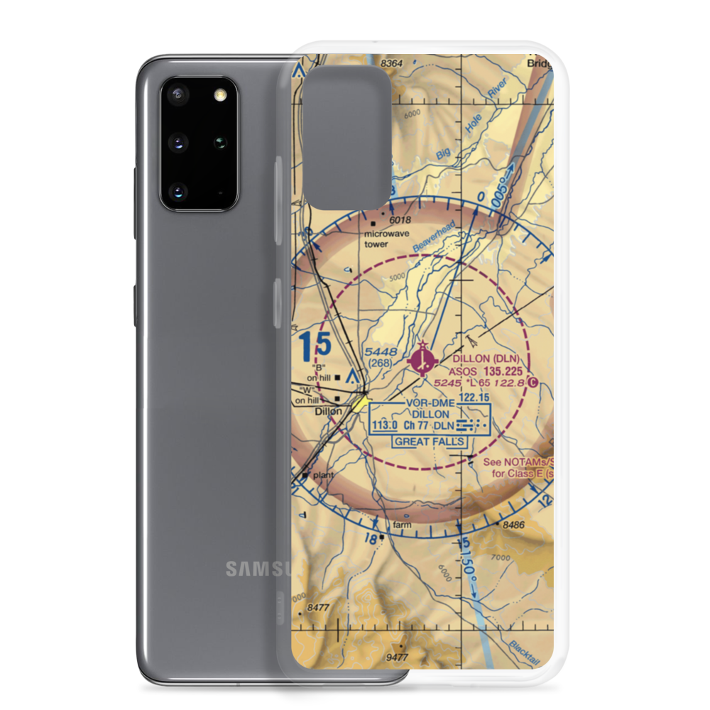 Dillon Airport (DLN) VFR Sectional Samsung Case Samsung Galaxy S20 Plus model shown