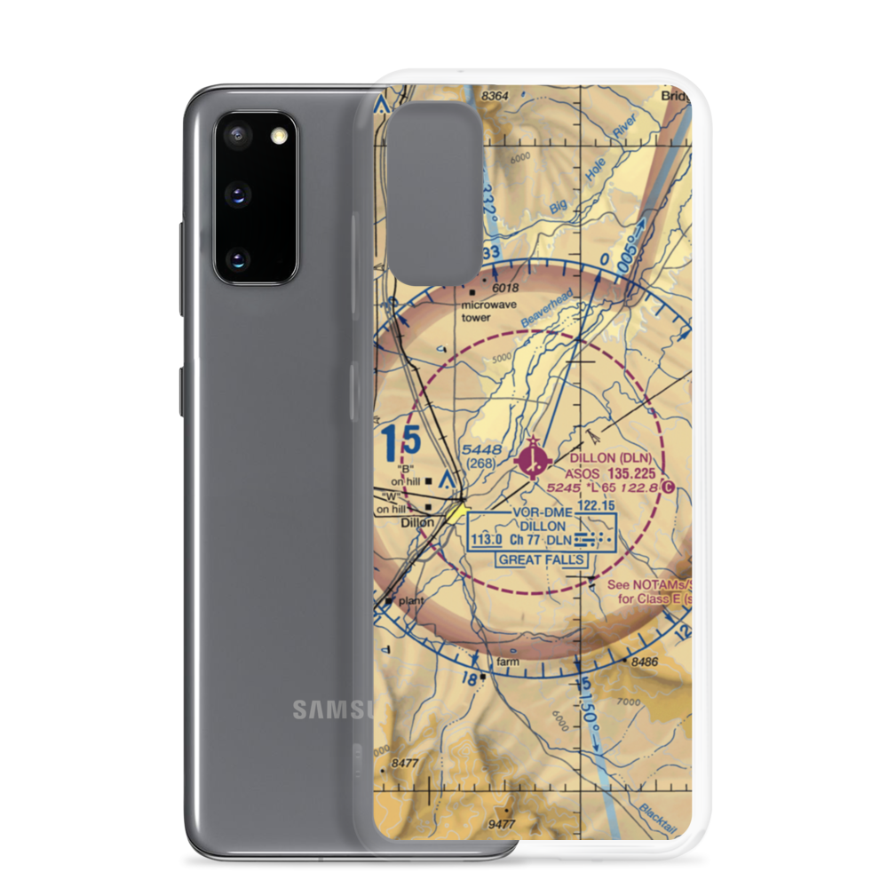 Dillon Airport (DLN) VFR Sectional Samsung Case Samsung Galaxy S20 model shown