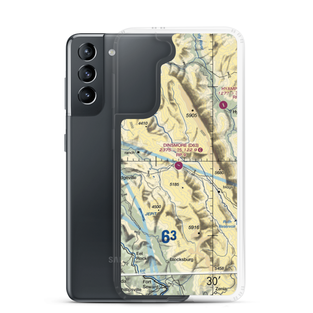 Dinsmore Airport (D63) VFR Sectional Samsung Case Samsung Galaxy S21 model shown