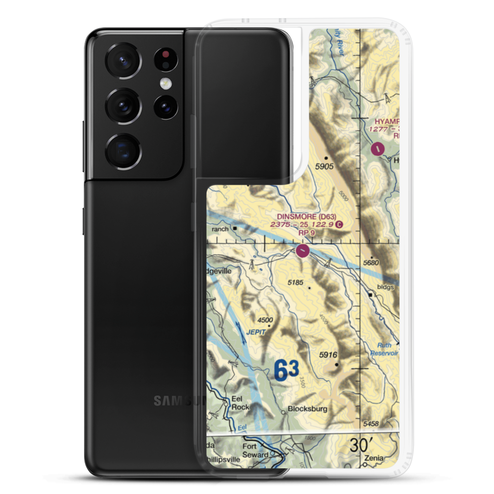 Dinsmore Airport (D63) VFR Sectional Samsung Case Samsung Galaxy S21 Ultra model shown