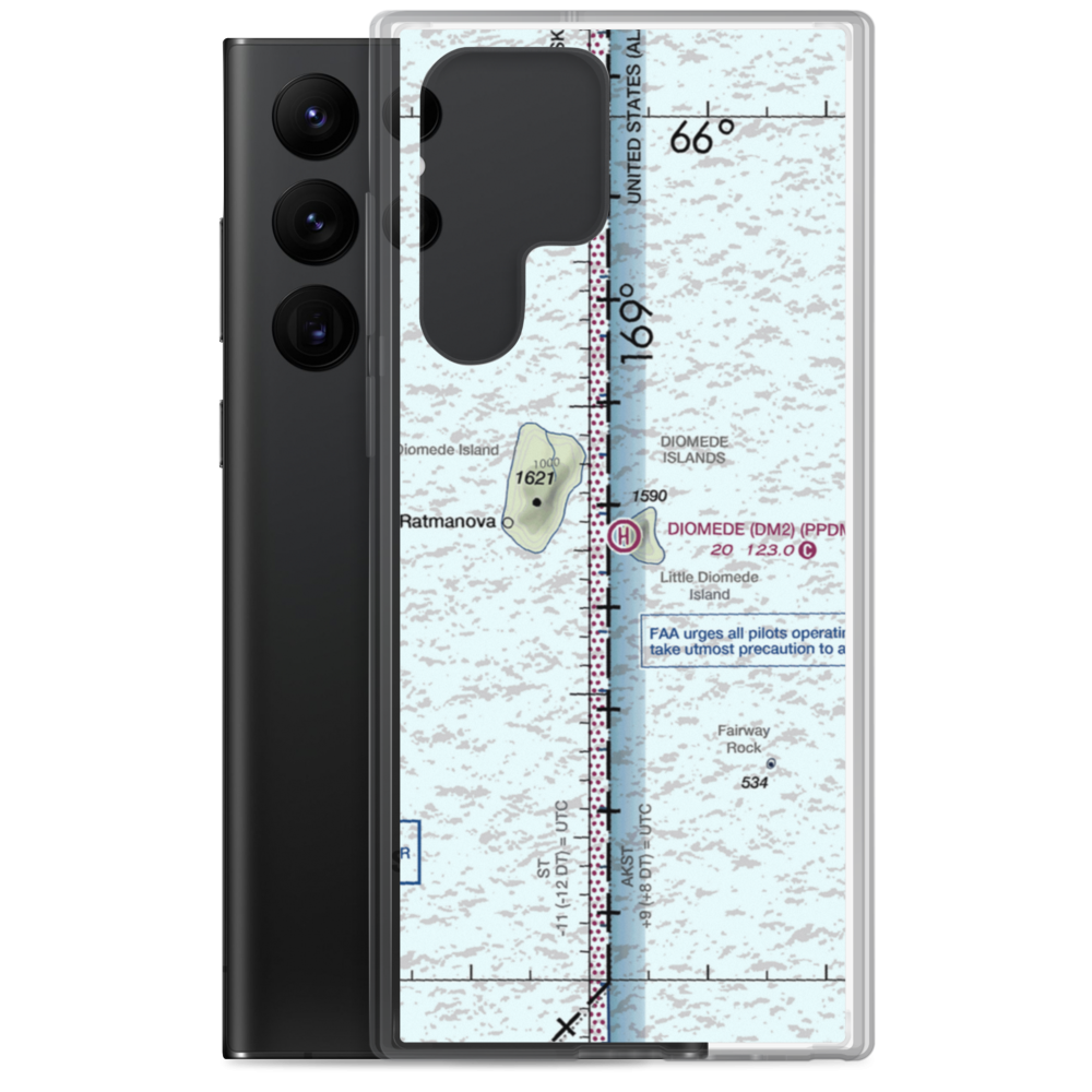 Diomede Heliport (DM2) VFR Sectional Samsung Case Samsung Galaxy S22 Ultra model shown
