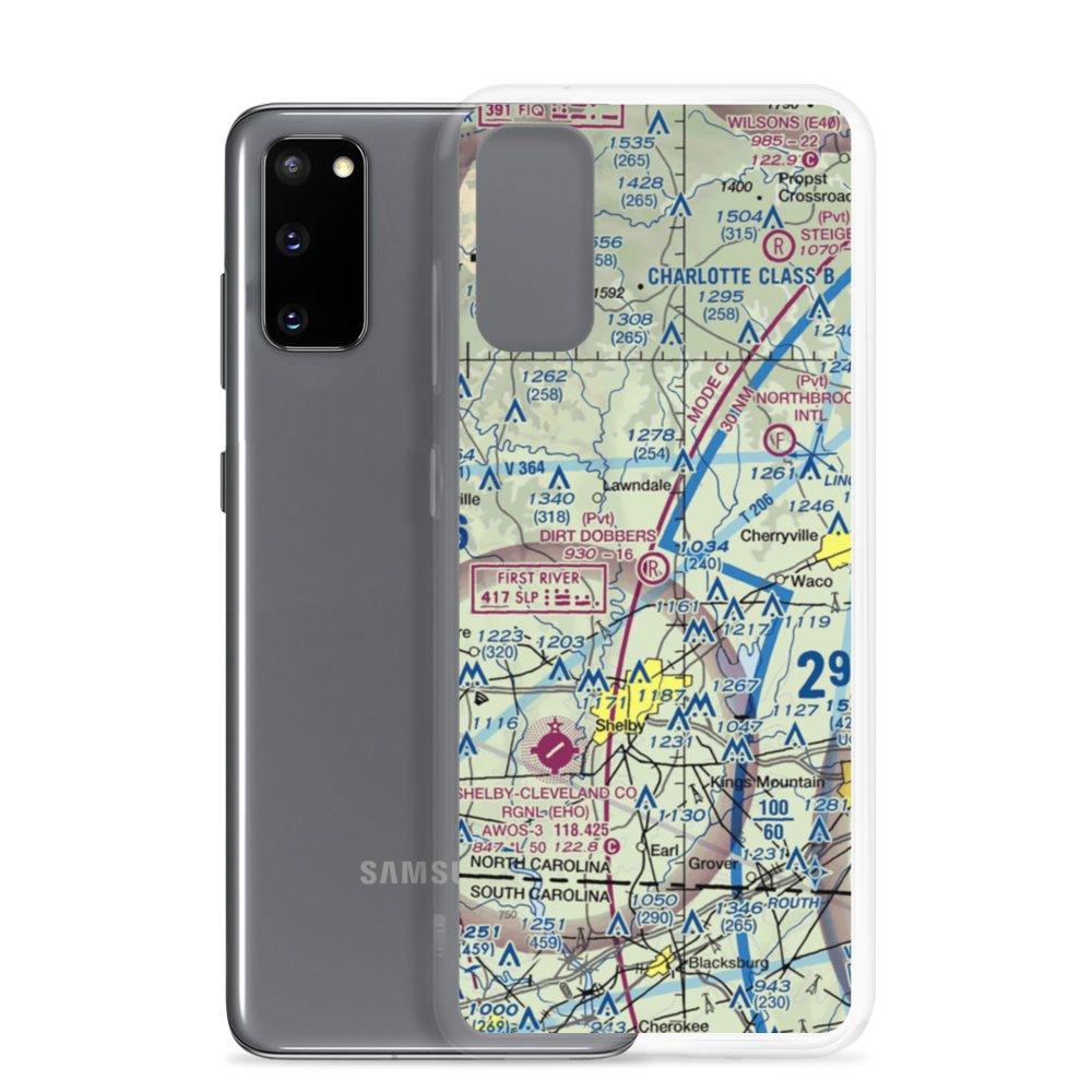 Dirt Dobber's Grass Strip (NC97) VFR Sectional Samsung Case Samsung Galaxy S20 model shown