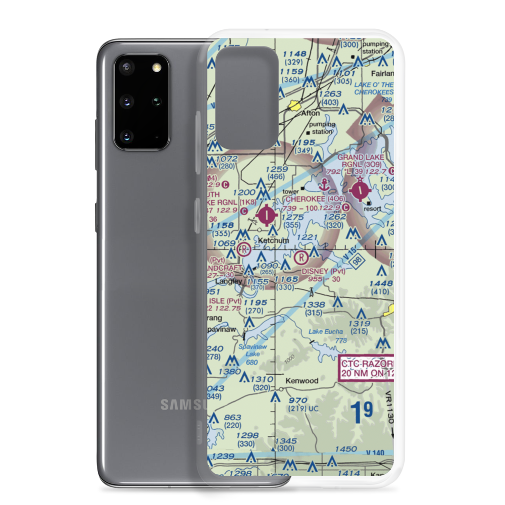 Disney Airport (OK95) VFR Sectional Samsung Case Samsung Galaxy S20 Plus model shown