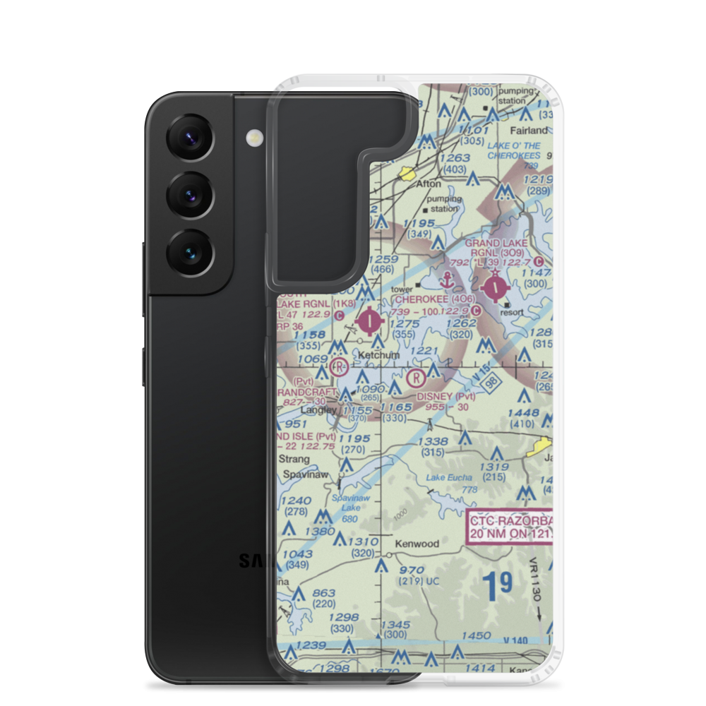 Disney Airport (OK95) VFR Sectional Samsung Case Samsung Galaxy S22 model shown