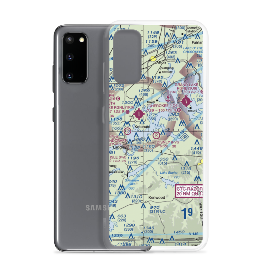Disney Airport (OK95) VFR Sectional Samsung Case Samsung Galaxy S20 model shown