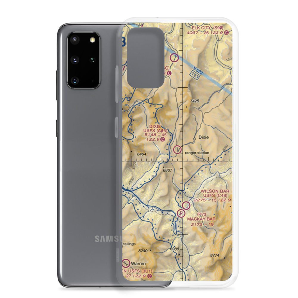 Dixie US Forest Service Airport (A05) VFR Sectional Samsung Case Samsung Galaxy S20 Plus model shown