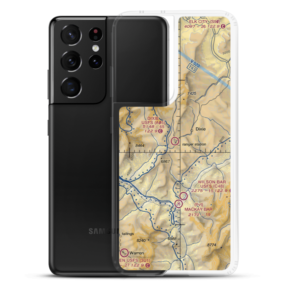 Dixie US Forest Service Airport (A05) VFR Sectional Samsung Case Samsung Galaxy S21 Ultra model shown