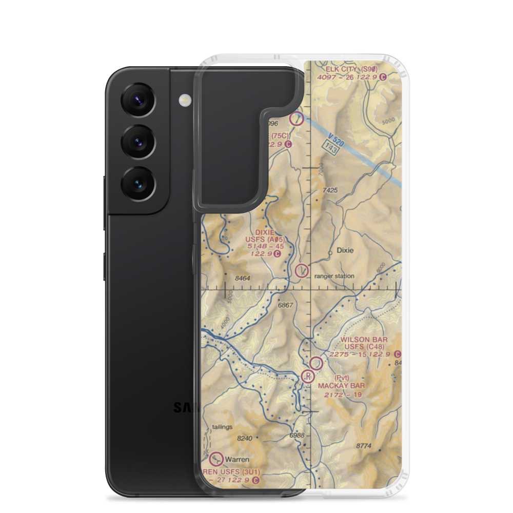 Dixie US Forest Service Airport (A05) VFR Sectional Samsung Case Samsung Galaxy S22 model shown