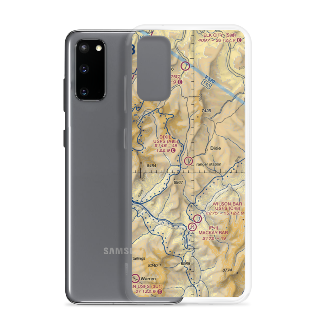 Dixie US Forest Service Airport (A05) VFR Sectional Samsung Case Samsung Galaxy S20 model shown