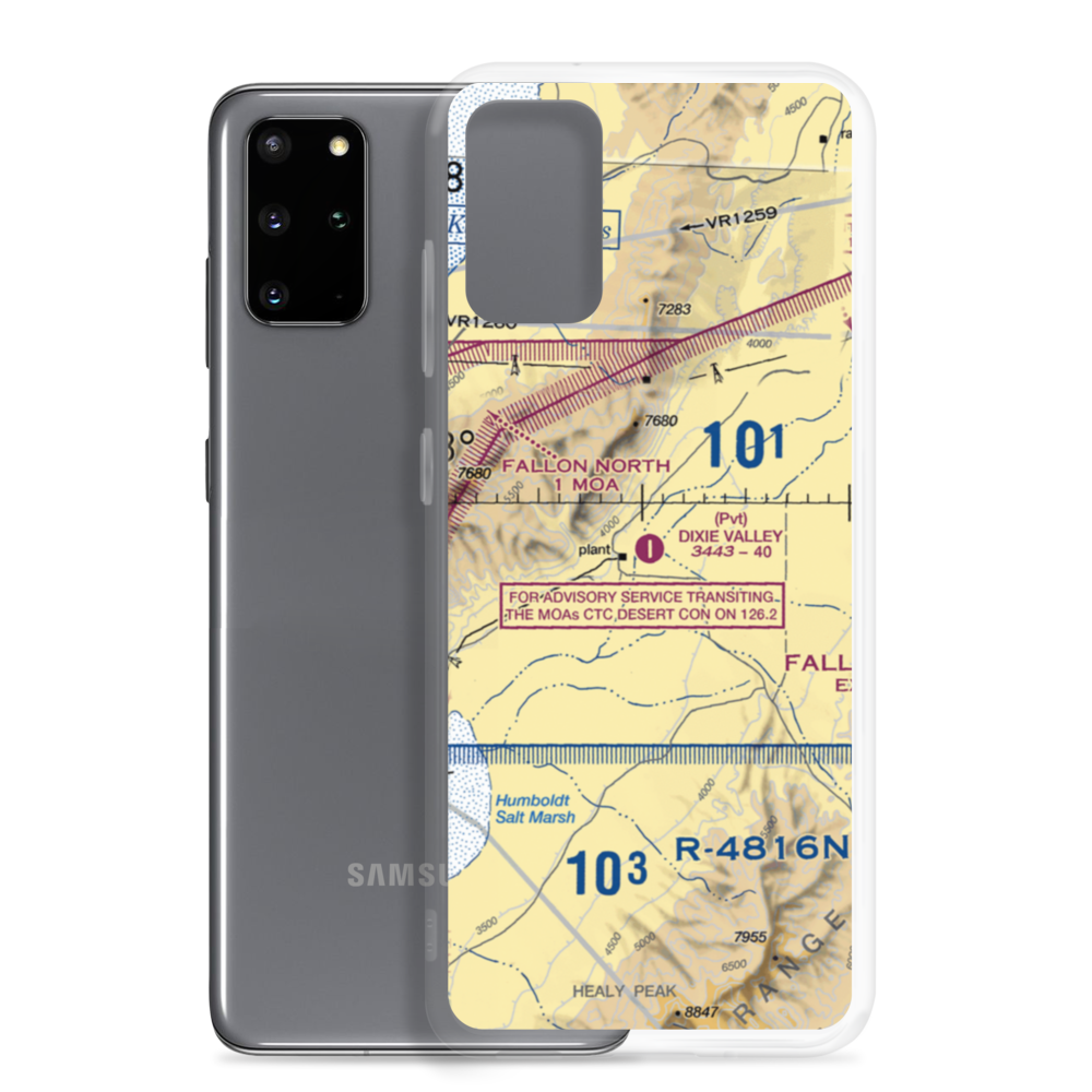 Dixie Valley Airport (NV30) VFR Sectional Samsung Case Samsung Galaxy S20 Plus model shown