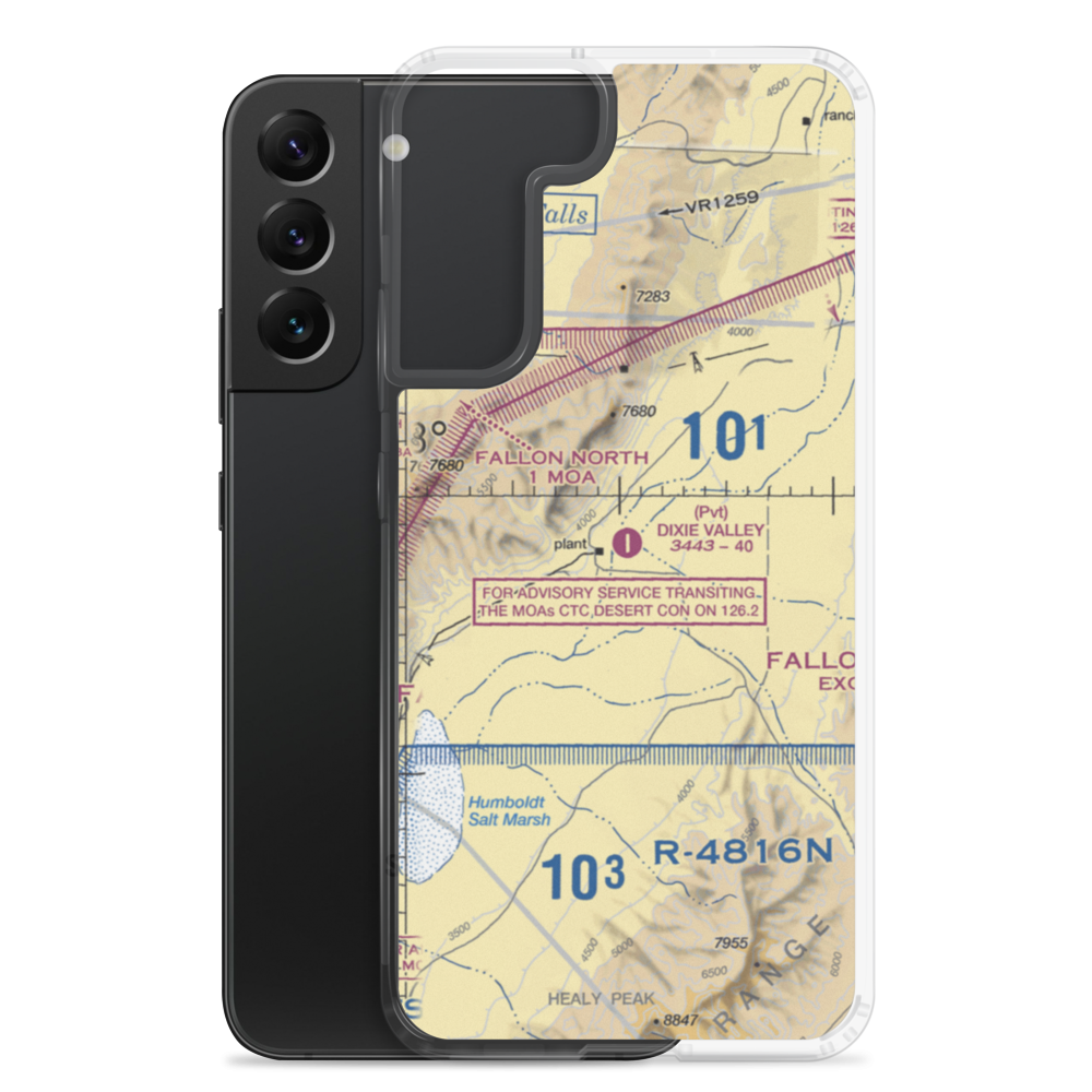 Dixie Valley Airport (NV30) VFR Sectional Samsung Case Samsung Galaxy S22 Plus model shown