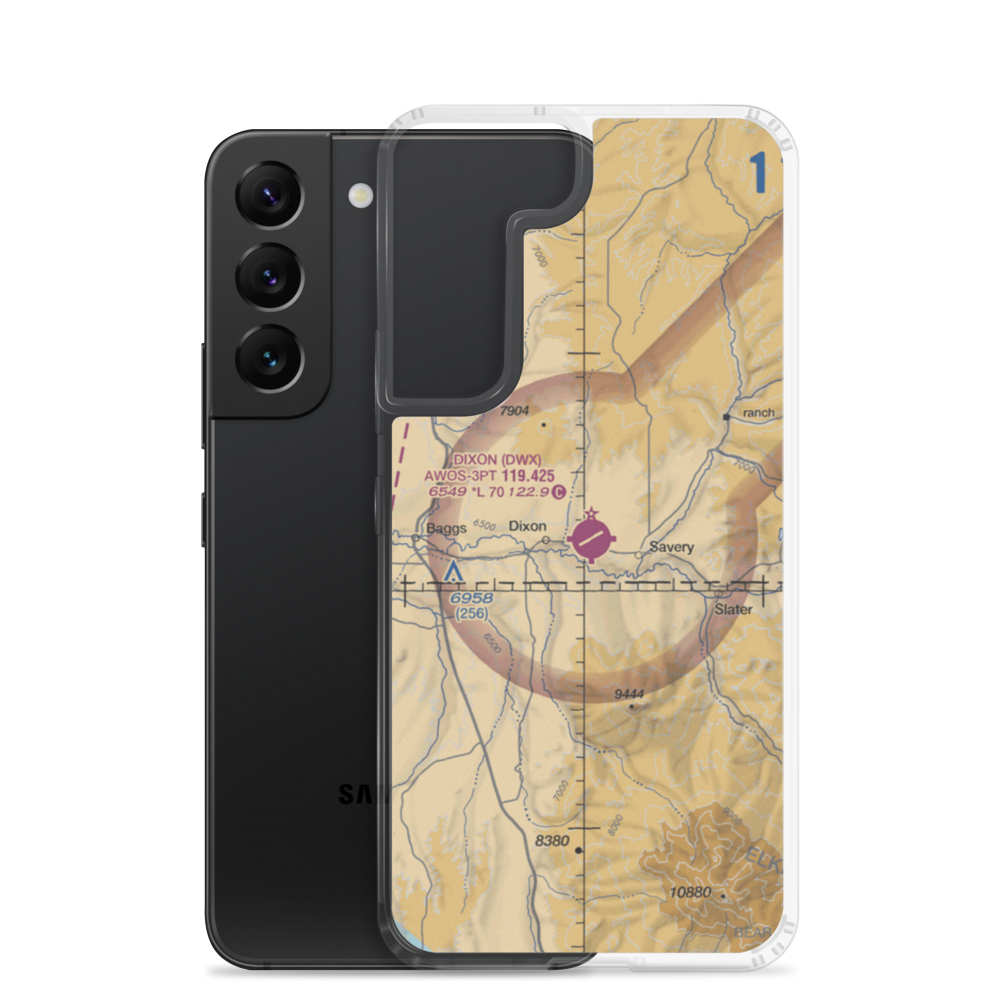 Dixon Airport (DWX) VFR Sectional Samsung Case Samsung Galaxy S22 model shown