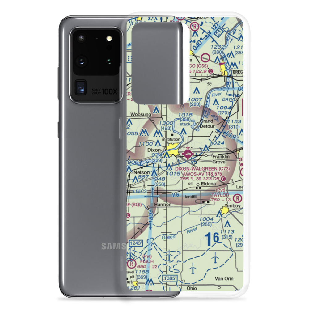 Dixon Municipal Charles R. Walgreen Field (C73) VFR Sectional Samsung Case Samsung Galaxy S20 Ultra model shown