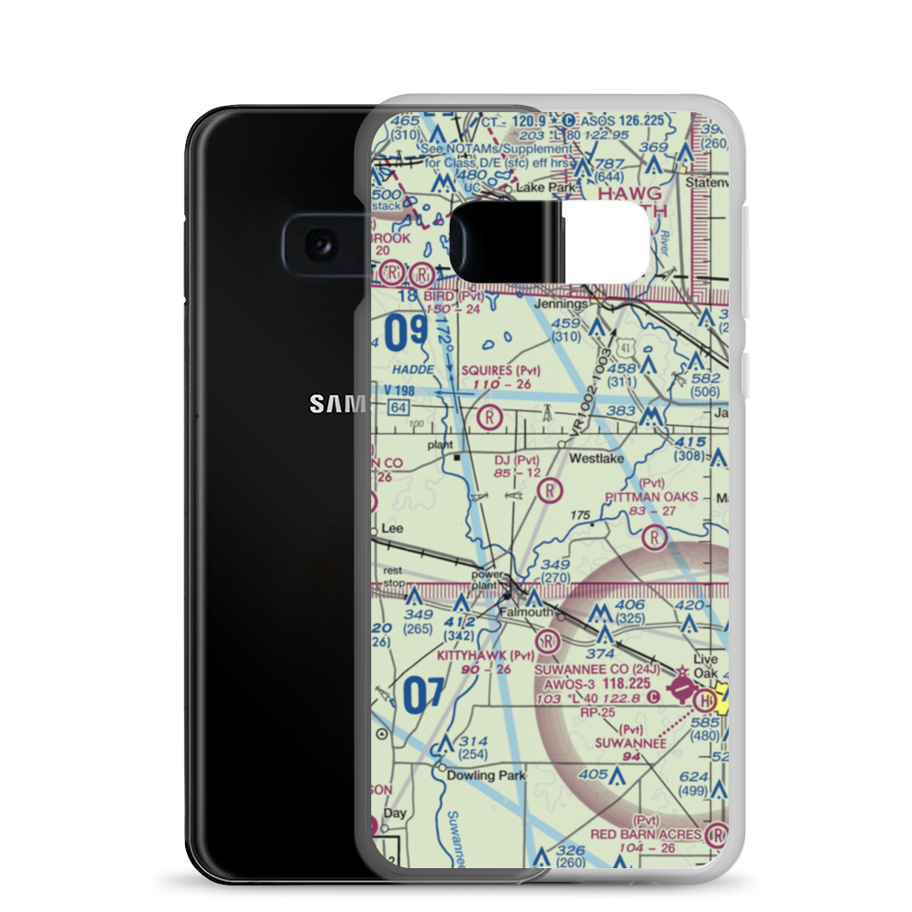DJ Farm Airport (FA93) VFR Sectional Samsung Case Samsung Galaxy S10e model shown