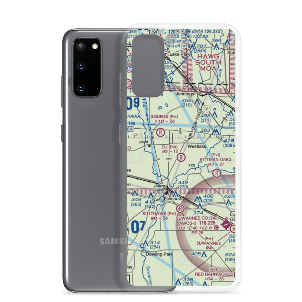DJ Farm Airport (FA93) VFR Sectional Samsung Case Samsung Galaxy S20 model shown