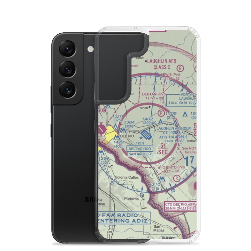 DLF Airport (DLF) VFR Sectional Samsung Case Samsung Galaxy S22 model shown
