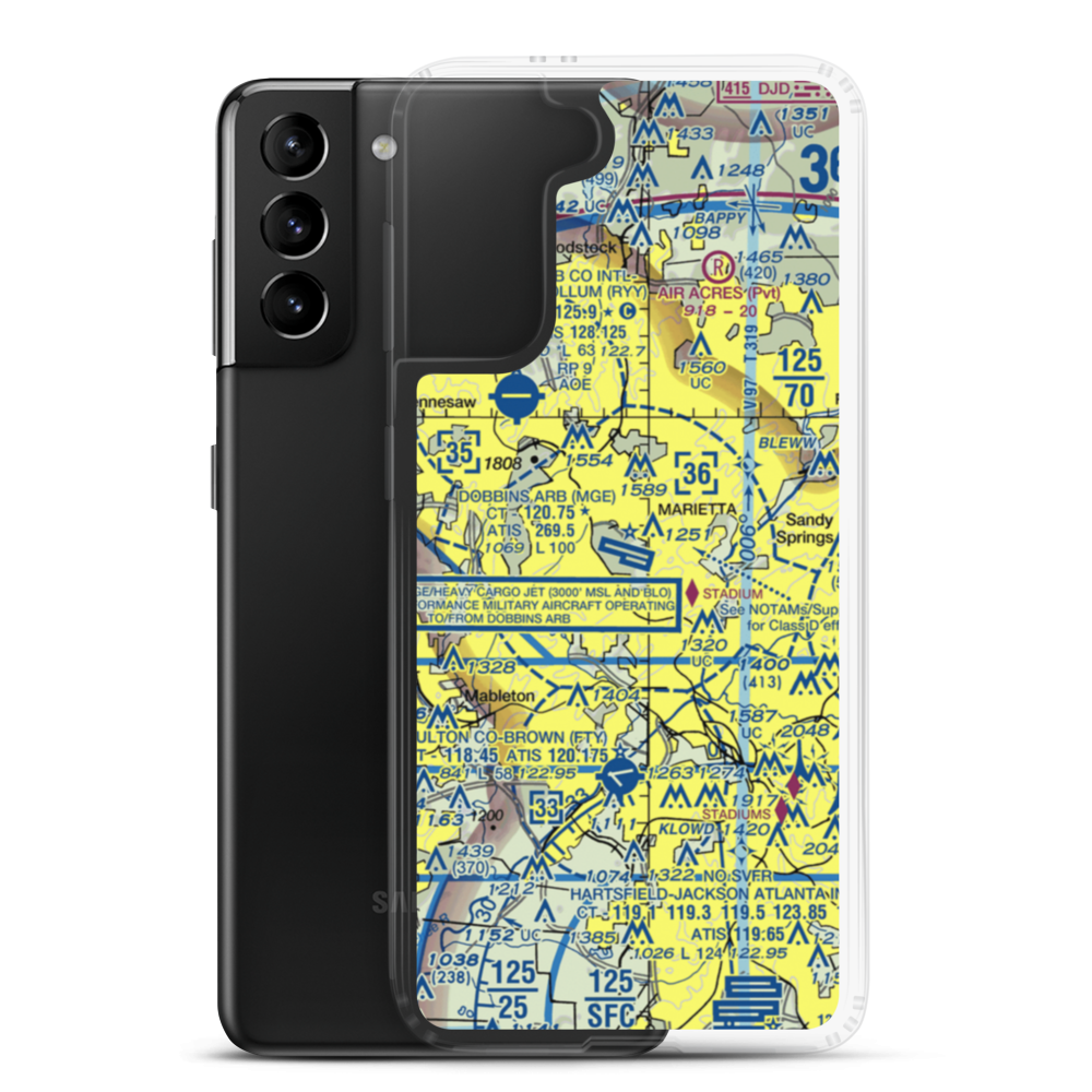 Dobbins Air Reserve Base (MGE) VFR Sectional Samsung Case Samsung Galaxy S21 Plus model shown
