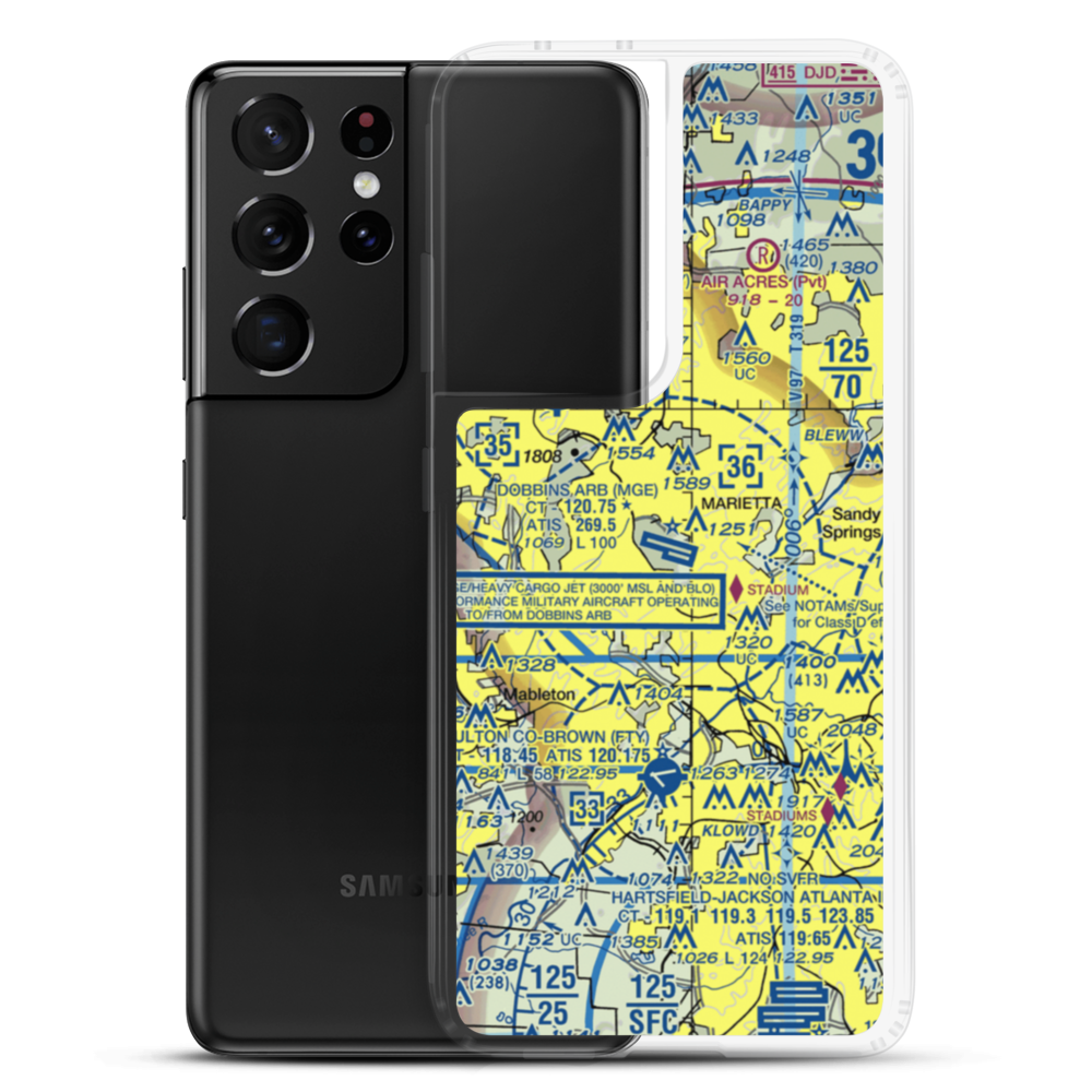 Dobbins Air Reserve Base (MGE) VFR Sectional Samsung Case Samsung Galaxy S21 Ultra model shown