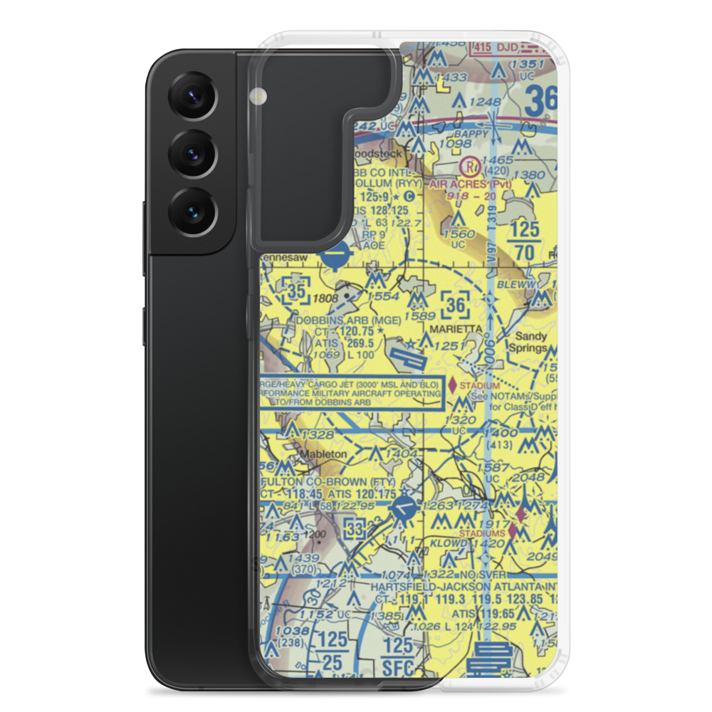 Dobbins Air Reserve Base (MGE) VFR Sectional Samsung Case Samsung Galaxy S22 Plus model shown