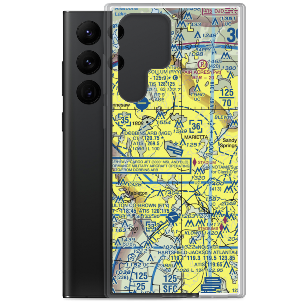 Dobbins Air Reserve Base (MGE) VFR Sectional Samsung Case Samsung Galaxy S22 Ultra model shown
