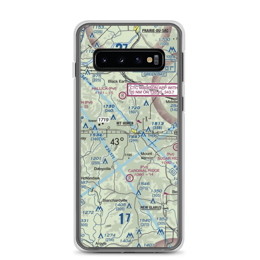 Docken Field (37WI) VFR Sectional Samsung Case Samsung Galaxy S10 model shown