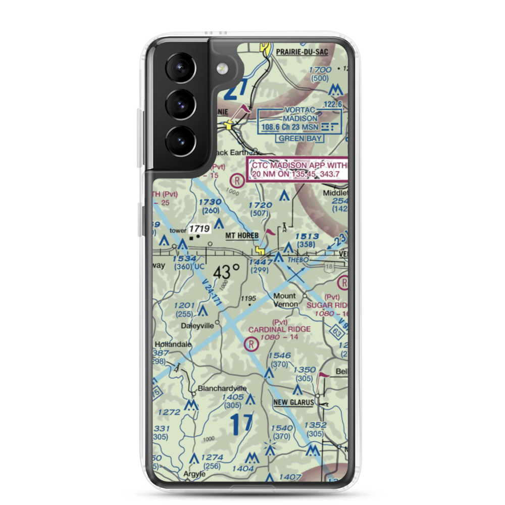 Docken Field (37WI) VFR Sectional Samsung Case Samsung Galaxy S21 Plus model shown