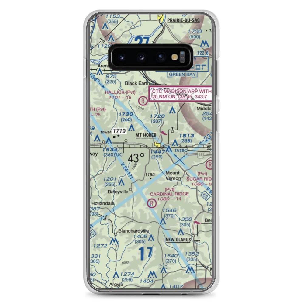 Docken Field (37WI) VFR Sectional Samsung Case Samsung Galaxy S10+ model shown