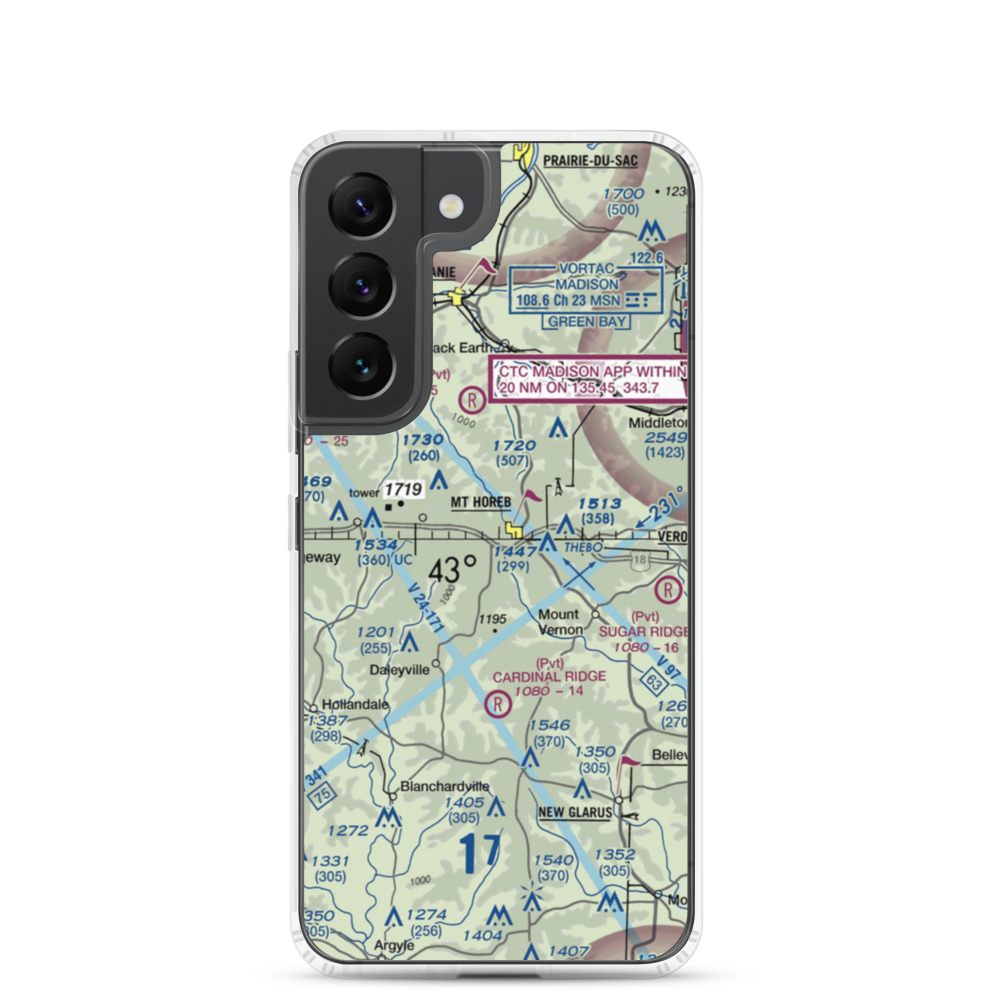 Docken Field (37WI) VFR Sectional Samsung Case Samsung Galaxy S22 model shown