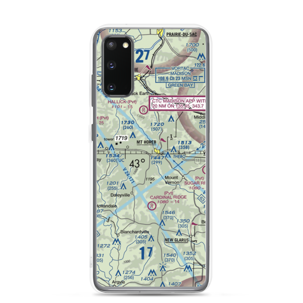 Docken Field (37WI) VFR Sectional Samsung Case Samsung Galaxy S20 model shown