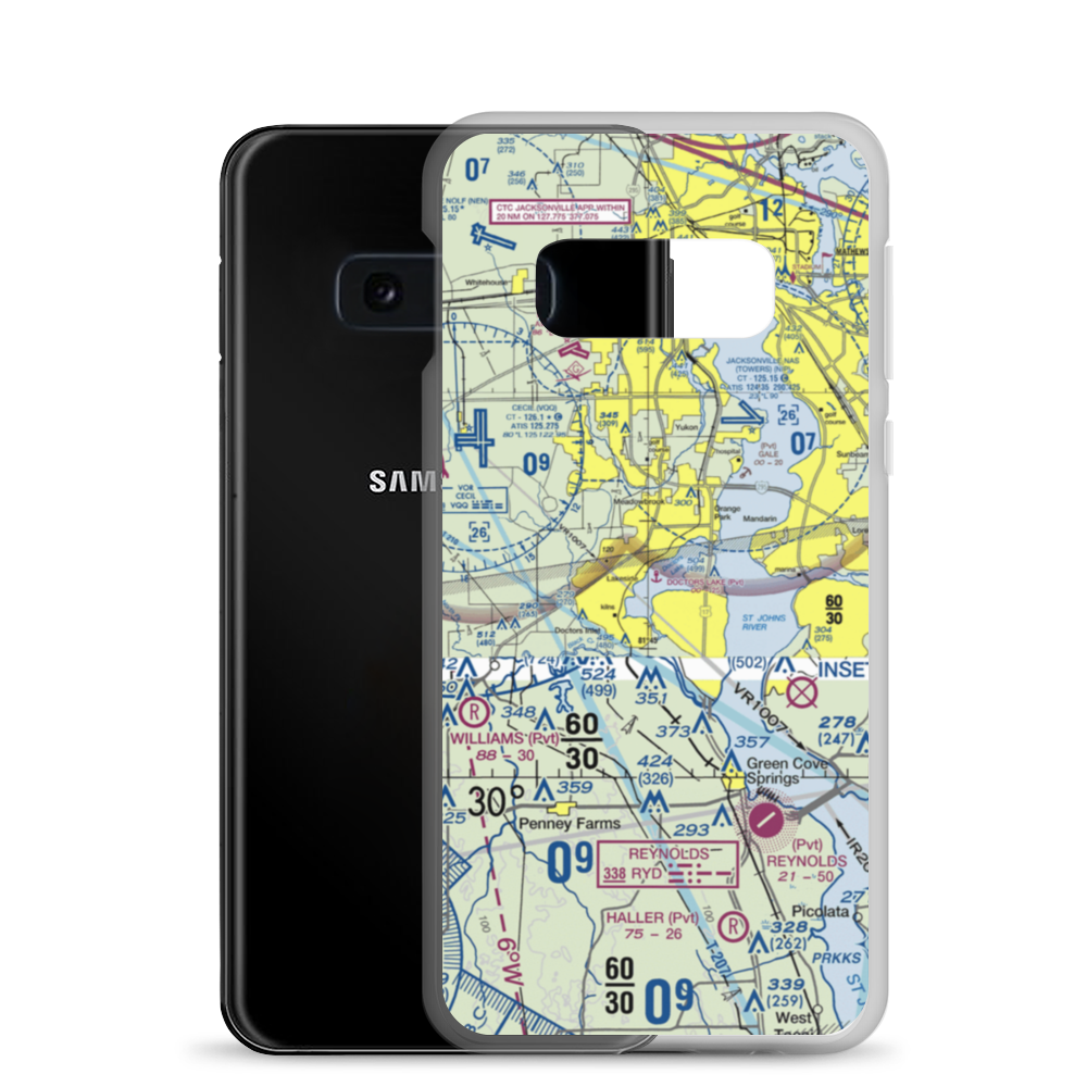 Doctors Lake Seaplane Base (62FD) VFR Sectional Samsung Case Samsung Galaxy S10e model shown
