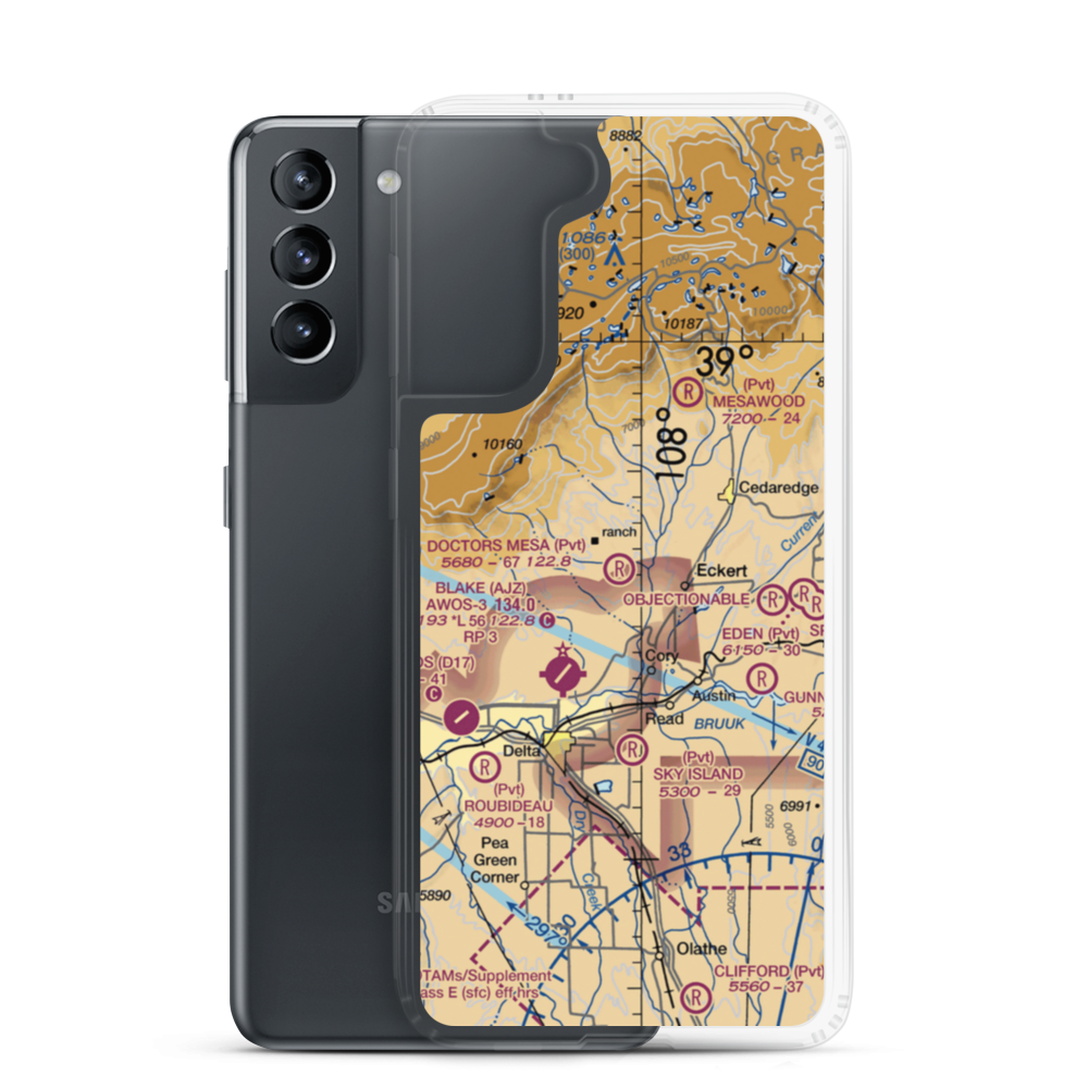 Doctors Mesa Airport (6CO0) VFR Sectional Samsung Case Samsung Galaxy S21 model shown