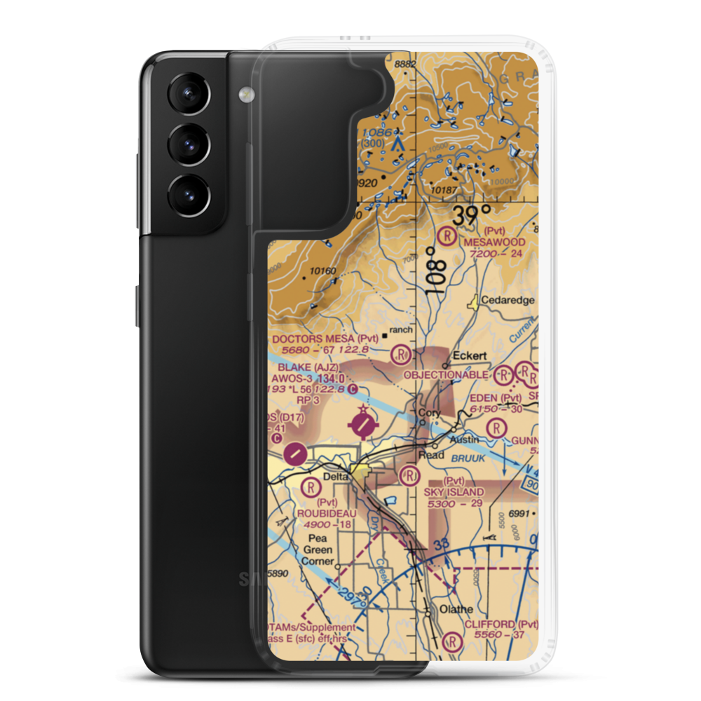 Doctors Mesa Airport (6CO0) VFR Sectional Samsung Case Samsung Galaxy S21 Plus model shown