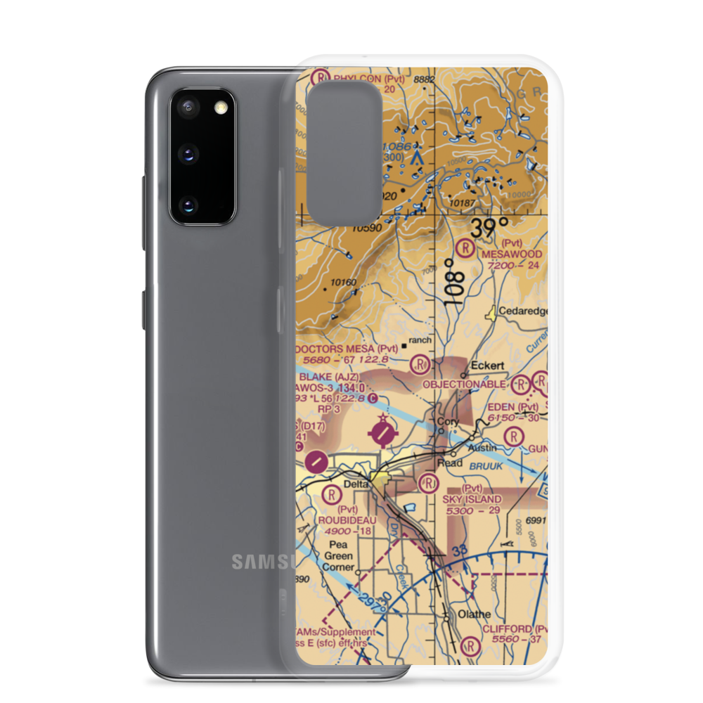 Doctors Mesa Airport (6CO0) VFR Sectional Samsung Case Samsung Galaxy S20 model shown
