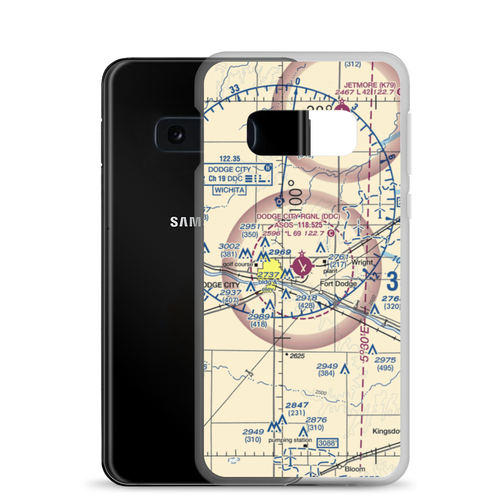 Dodge City Regional Airport (DDC) VFR Sectional Samsung Case Samsung Galaxy S10e model shown