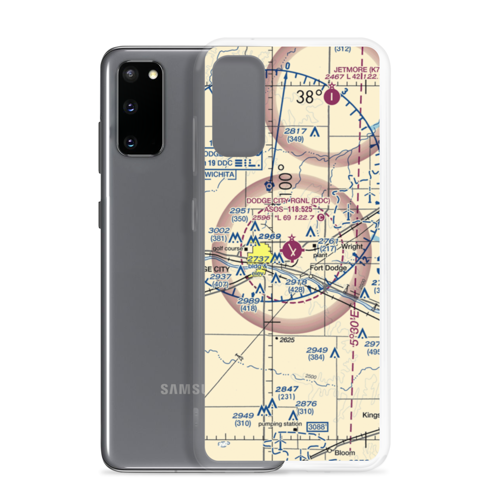 Dodge City Regional Airport (DDC) VFR Sectional Samsung Case Samsung Galaxy S20 model shown
