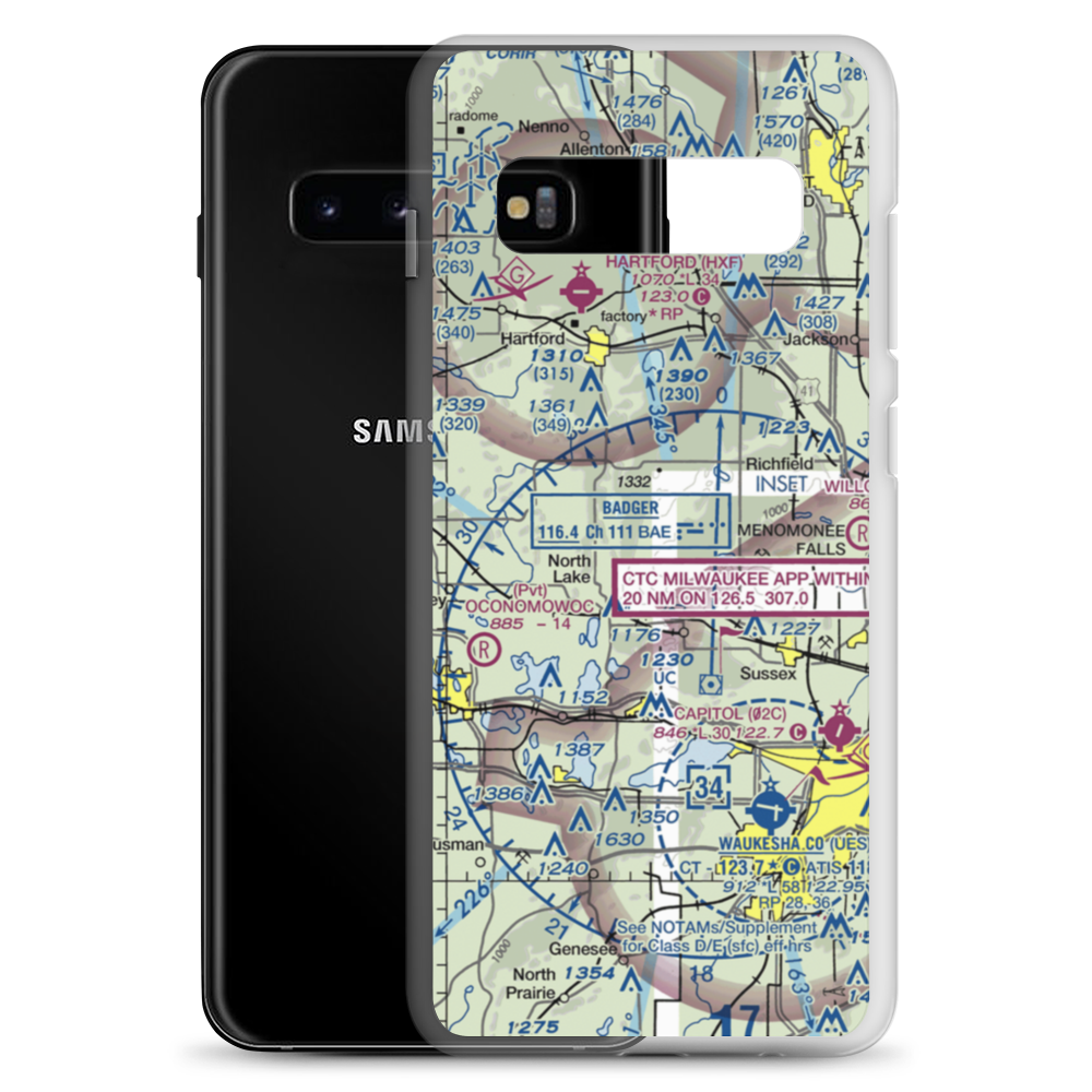 Doering Farms Airfield (0WI2) VFR Sectional Samsung Case Samsung Galaxy S10+ model shown