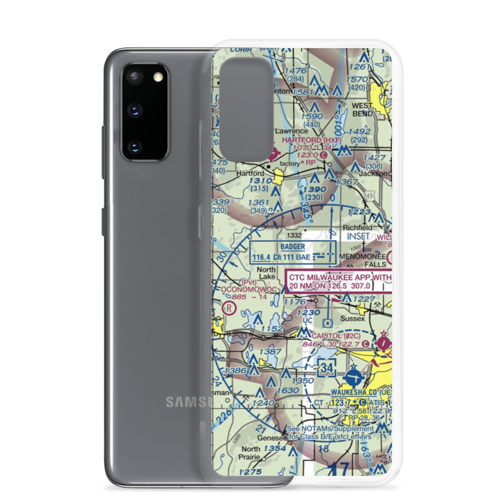 Doering Farms Airfield (0WI2) VFR Sectional Samsung Case Samsung Galaxy S20 model shown