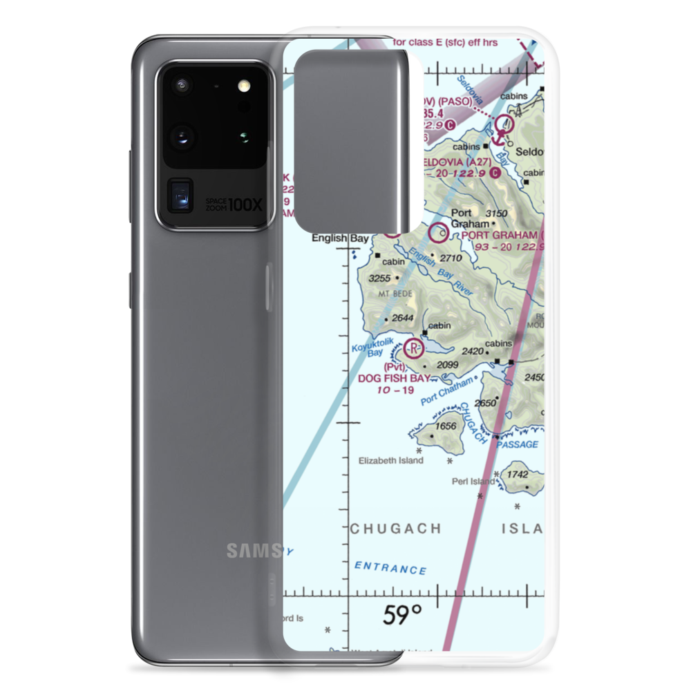 Dog Fish Bay Airport (AK07) VFR Sectional Samsung Case Samsung Galaxy S20 Ultra model shown